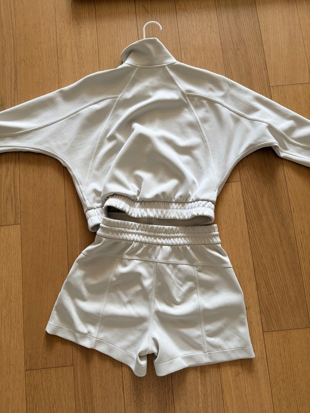 Lululemon Cropped Zip Jacket & Drawstring Shorts Set in Bone - Picture 4 of 4